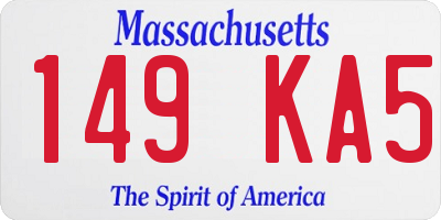 MA license plate 149KA5