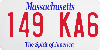 MA license plate 149KA6