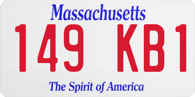 MA license plate 149KB1