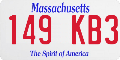 MA license plate 149KB3