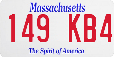 MA license plate 149KB4