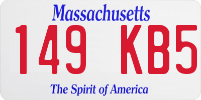 MA license plate 149KB5