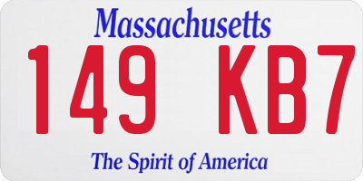 MA license plate 149KB7