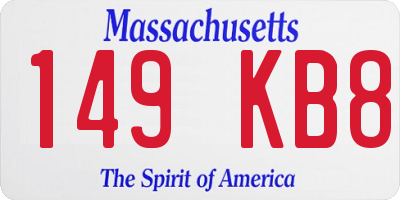 MA license plate 149KB8