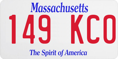 MA license plate 149KC0