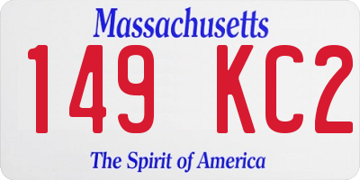 MA license plate 149KC2