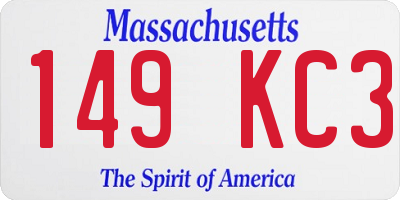 MA license plate 149KC3