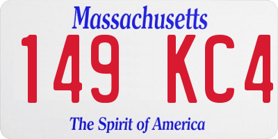 MA license plate 149KC4