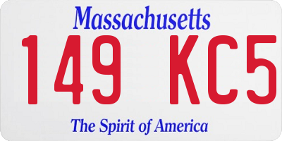 MA license plate 149KC5