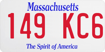 MA license plate 149KC6