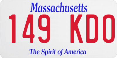 MA license plate 149KD0