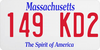 MA license plate 149KD2