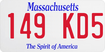 MA license plate 149KD5