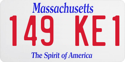MA license plate 149KE1