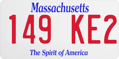 MA license plate 149KE2