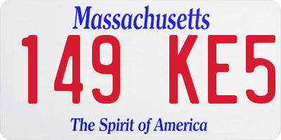 MA license plate 149KE5