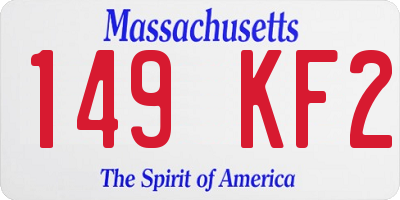 MA license plate 149KF2