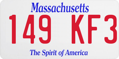 MA license plate 149KF3