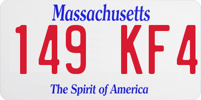 MA license plate 149KF4