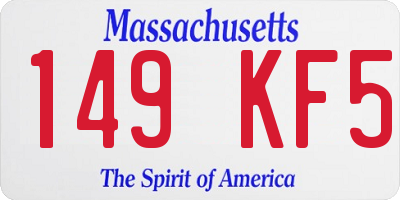 MA license plate 149KF5