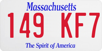 MA license plate 149KF7
