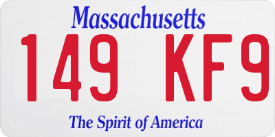 MA license plate 149KF9