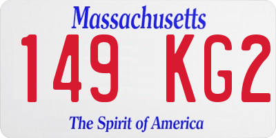 MA license plate 149KG2