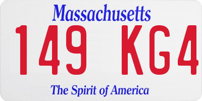 MA license plate 149KG4