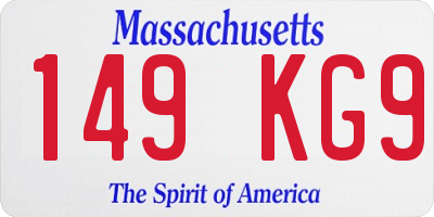 MA license plate 149KG9