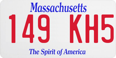 MA license plate 149KH5