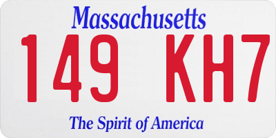 MA license plate 149KH7