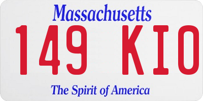 MA license plate 149KI0