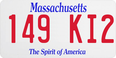 MA license plate 149KI2