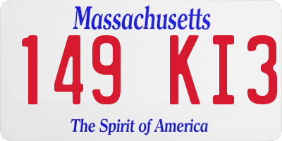 MA license plate 149KI3