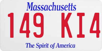 MA license plate 149KI4