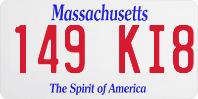 MA license plate 149KI8