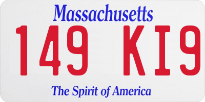 MA license plate 149KI9