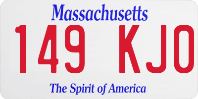 MA license plate 149KJ0