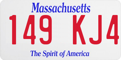 MA license plate 149KJ4