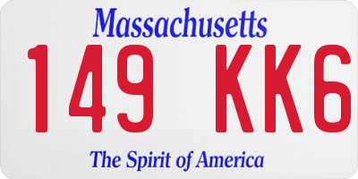 MA license plate 149KK6