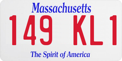 MA license plate 149KL1