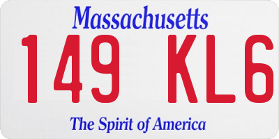 MA license plate 149KL6