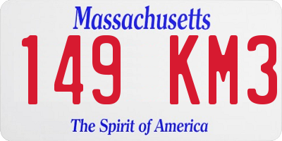 MA license plate 149KM3