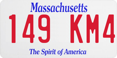 MA license plate 149KM4