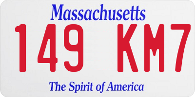 MA license plate 149KM7