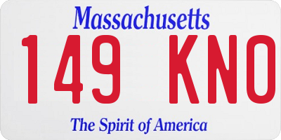MA license plate 149KN0