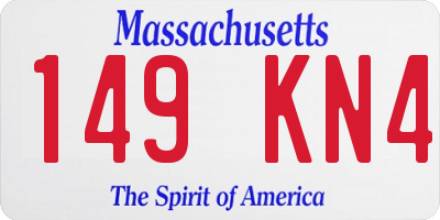 MA license plate 149KN4
