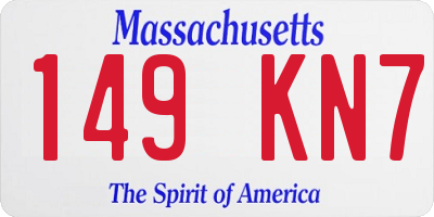 MA license plate 149KN7
