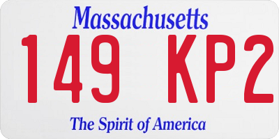 MA license plate 149KP2