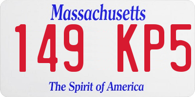 MA license plate 149KP5